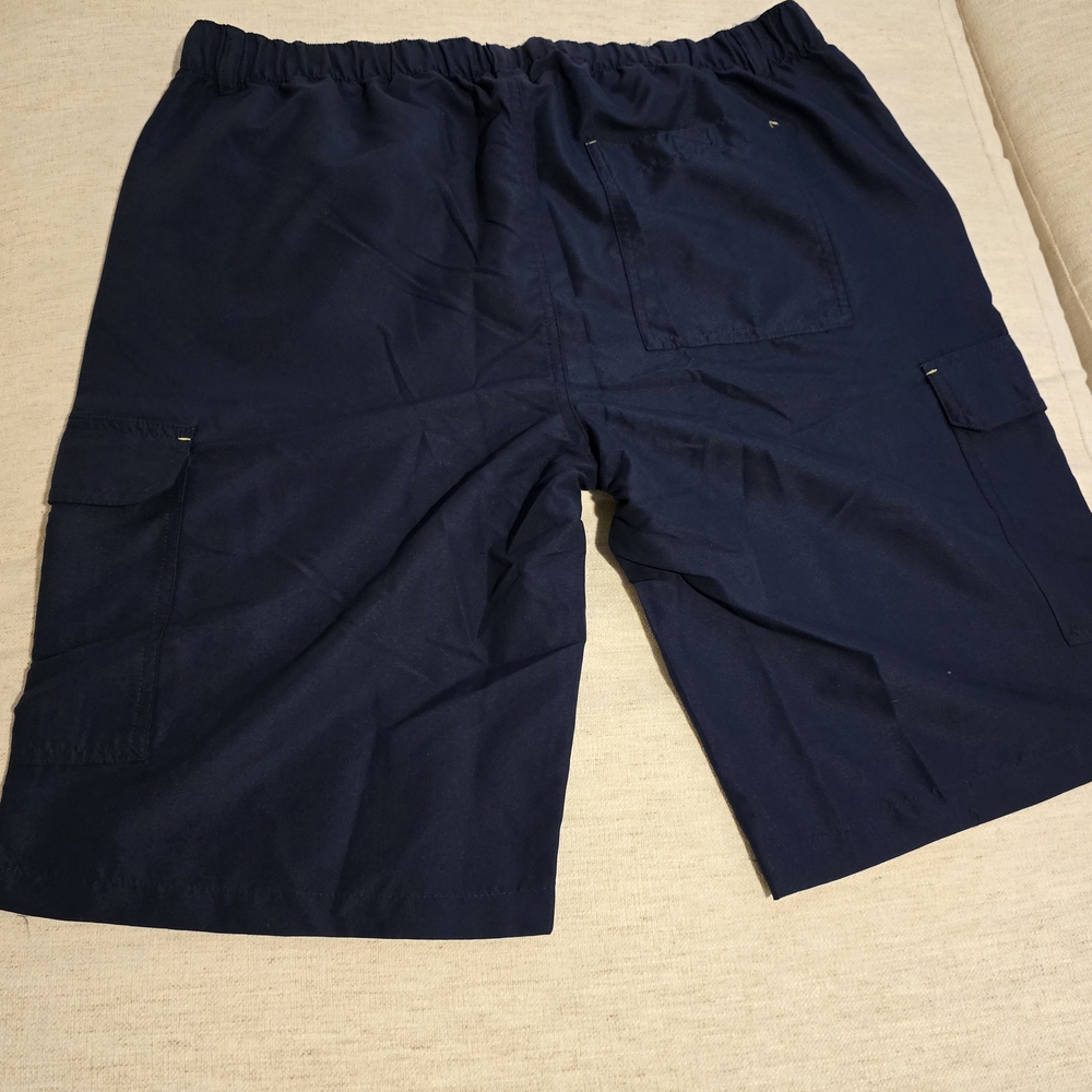 Men's Microfibre Cargo Shorts - Navy - Picture 3 of 4